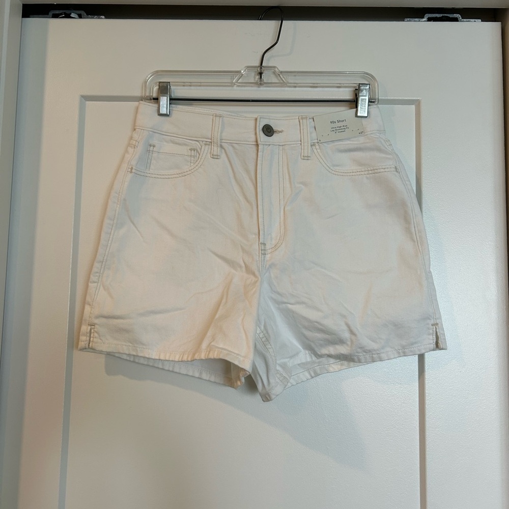 Hollister White Denim 90s shorts Ultra High rise